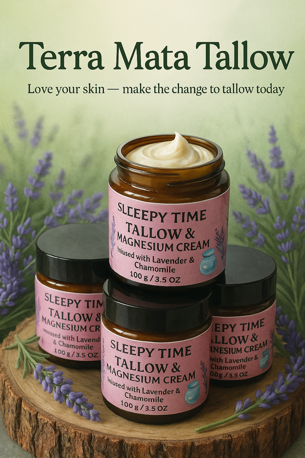 Tallow Sleepy Time Infused with Lavender / Magnesium & Chamomile