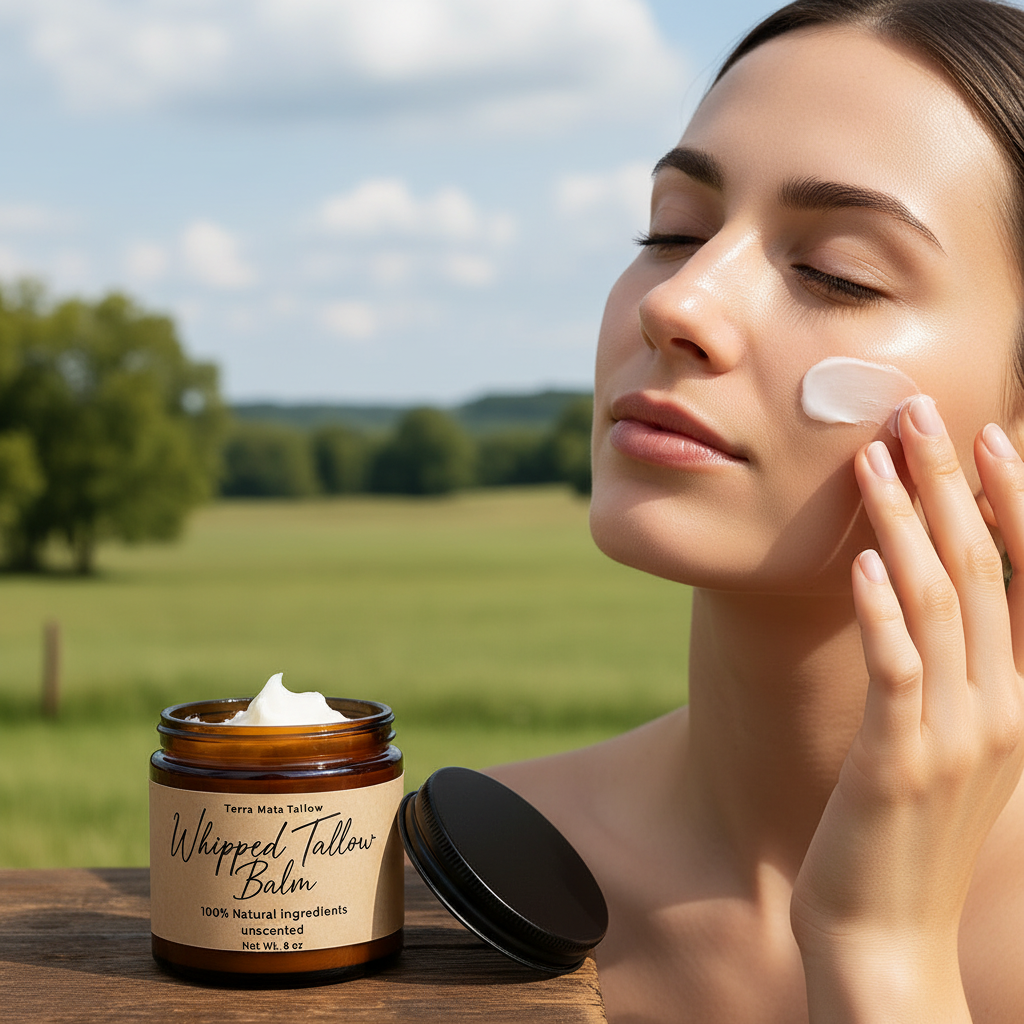 Whipped Tallow Balm Open Jar Lifestyle
