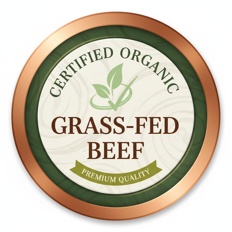 Certified Organic Grass-Fed Beef Badge