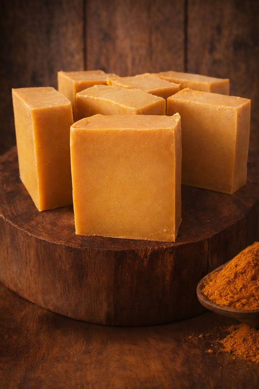 Cleansing Turmeric Soap - No Text Dark Background