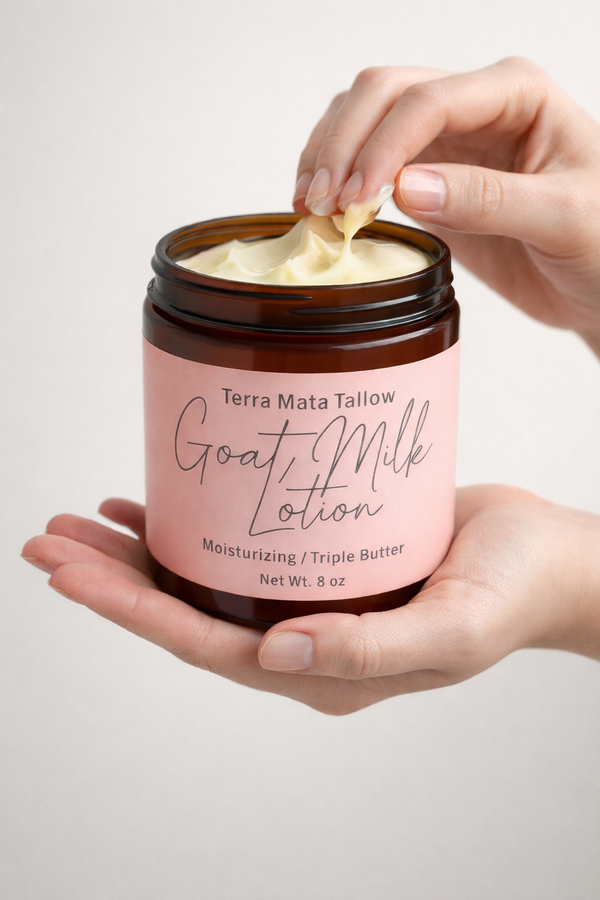 Goat milk tallow lotion jar