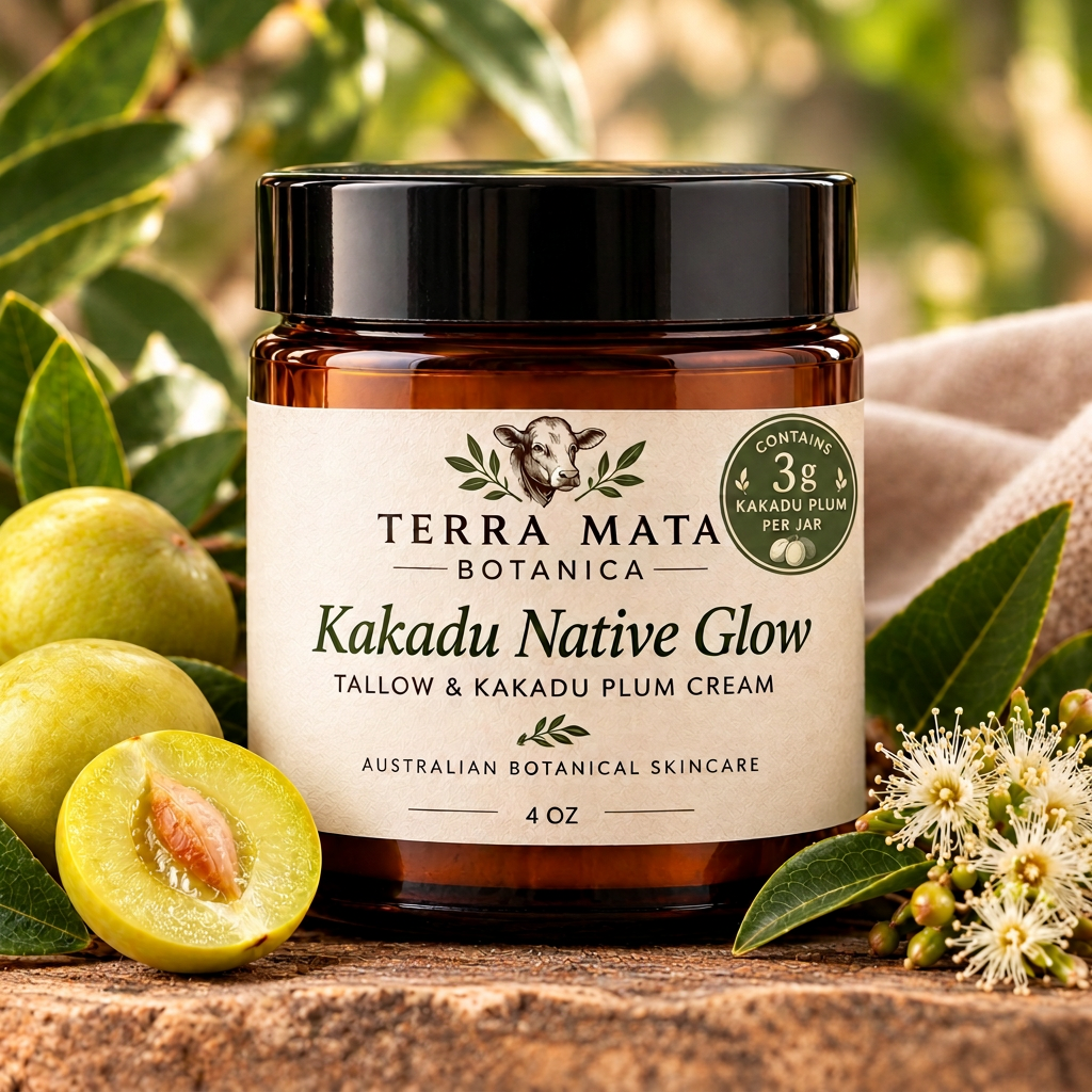 Kakadu Native Glow label with PLUM spelling