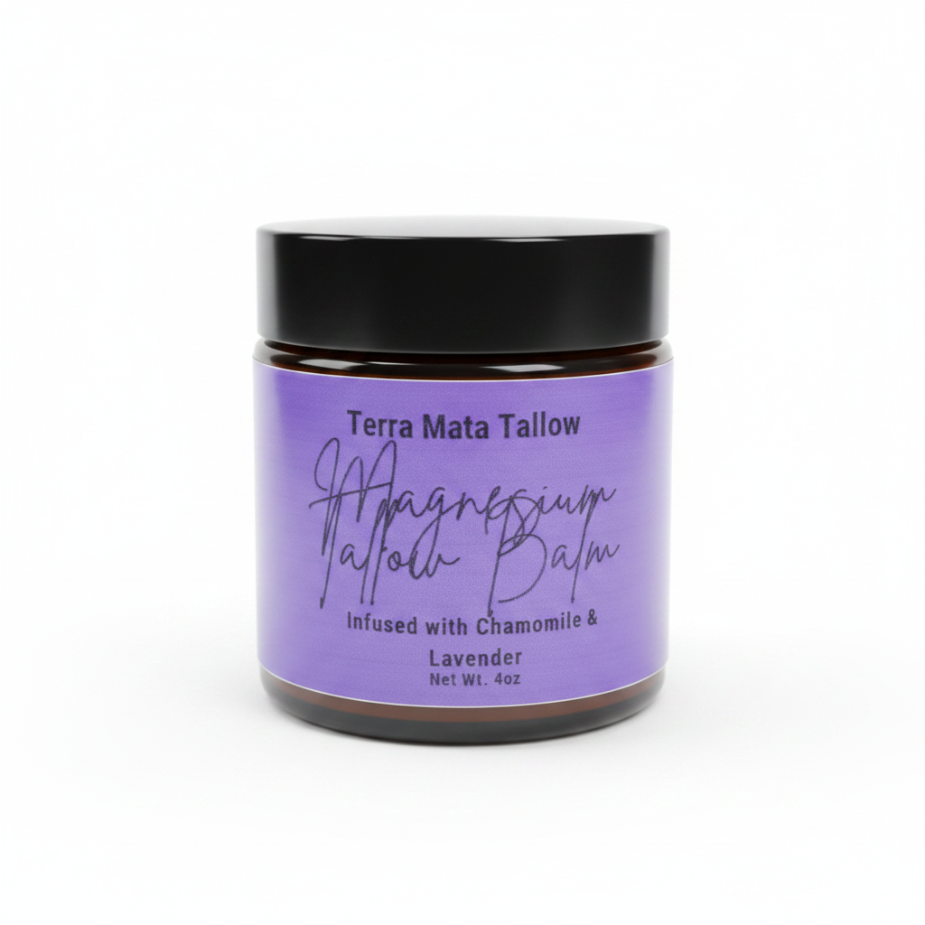 Magnesium Tallow Balm White Background