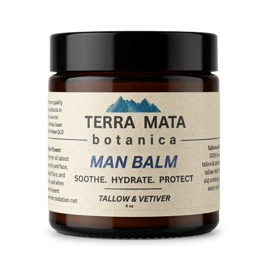 Man Balm white-background photo with Botanica branding