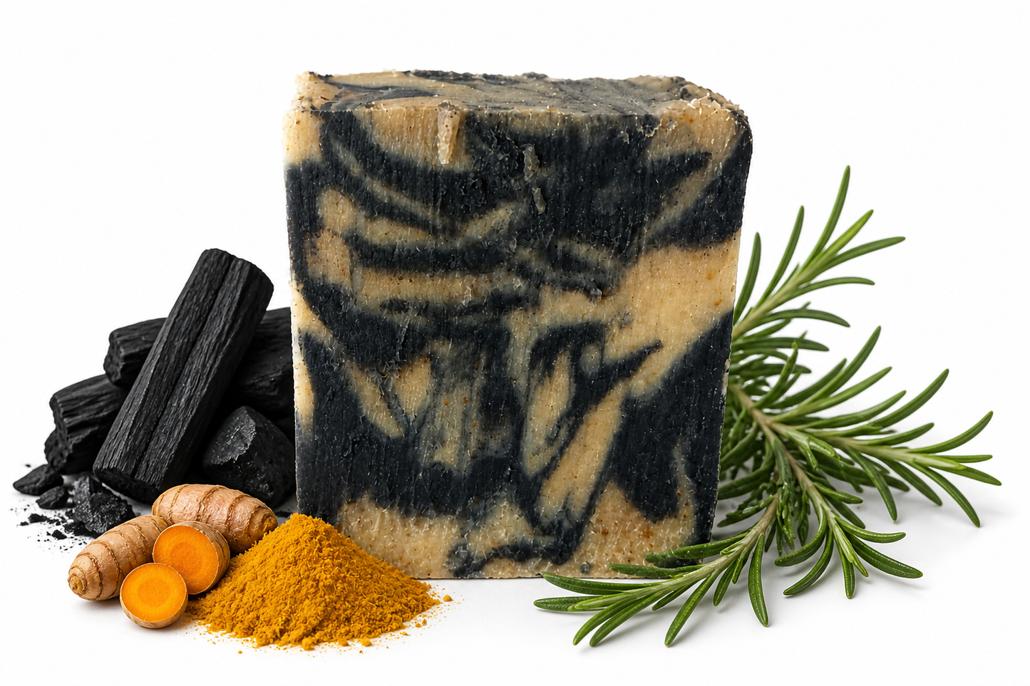 charcoal and turmeric cleansing bar soap